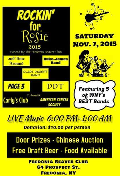 ClarkRabbitt's tweet photo. @WGRZ 
This Sat Nov 7th 
100% proceeds go to Roswell and The National Cancer Society 
FREDONIA  BEAVER CLUB 
6 PM https://t.co/u8qLbrnbsc