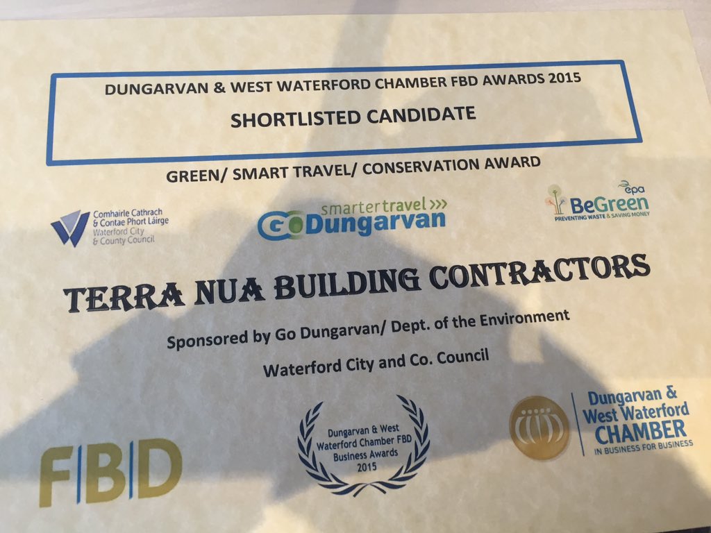 Terra_Nua's tweet photo. First we were awarded €coMerit Cert for Eco focus, now shortlisted for FBD business Award @RIKON_WIT @DvanChamber https://t.co/phWQ6cqWEb