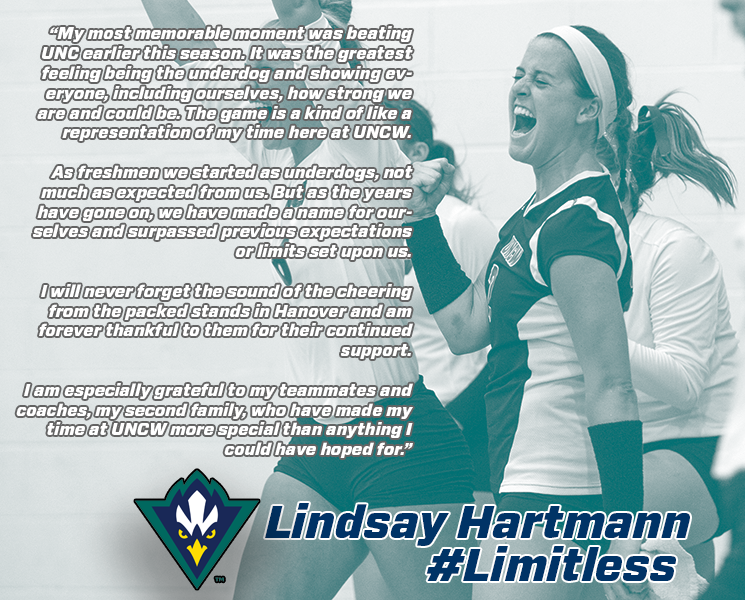 UNCWVolleyball's tweet photo. Lindsay Hartmann helped build this program https://t.co/vixKQVy1b7