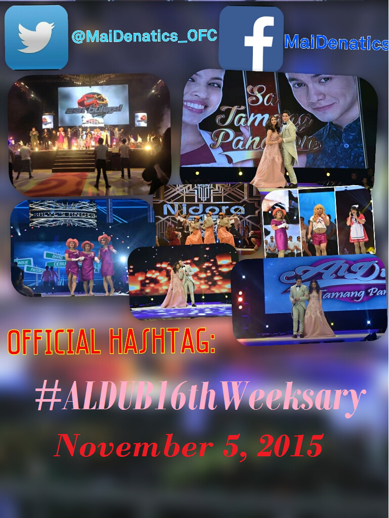 Maidenatics_OFC's tweet photo. Official Hashtag for Huwebes

Nov. 5, 2015

#ALDUB16thWeeksary 

-Admin Andrew https://t.co/tYnSR2gL4I