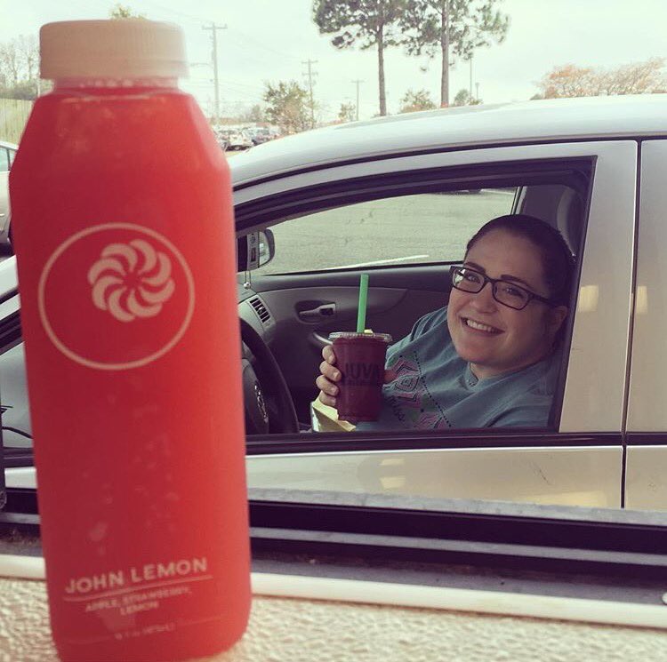 JuvaTupelo's tweet photo. Don't forget, we give FREE samples of juices in the drive-thru too. Rachel tried our John Lemon!🍎🍋🍓
 #JUVAonGloster https://t.co/vCP4fg5x0X