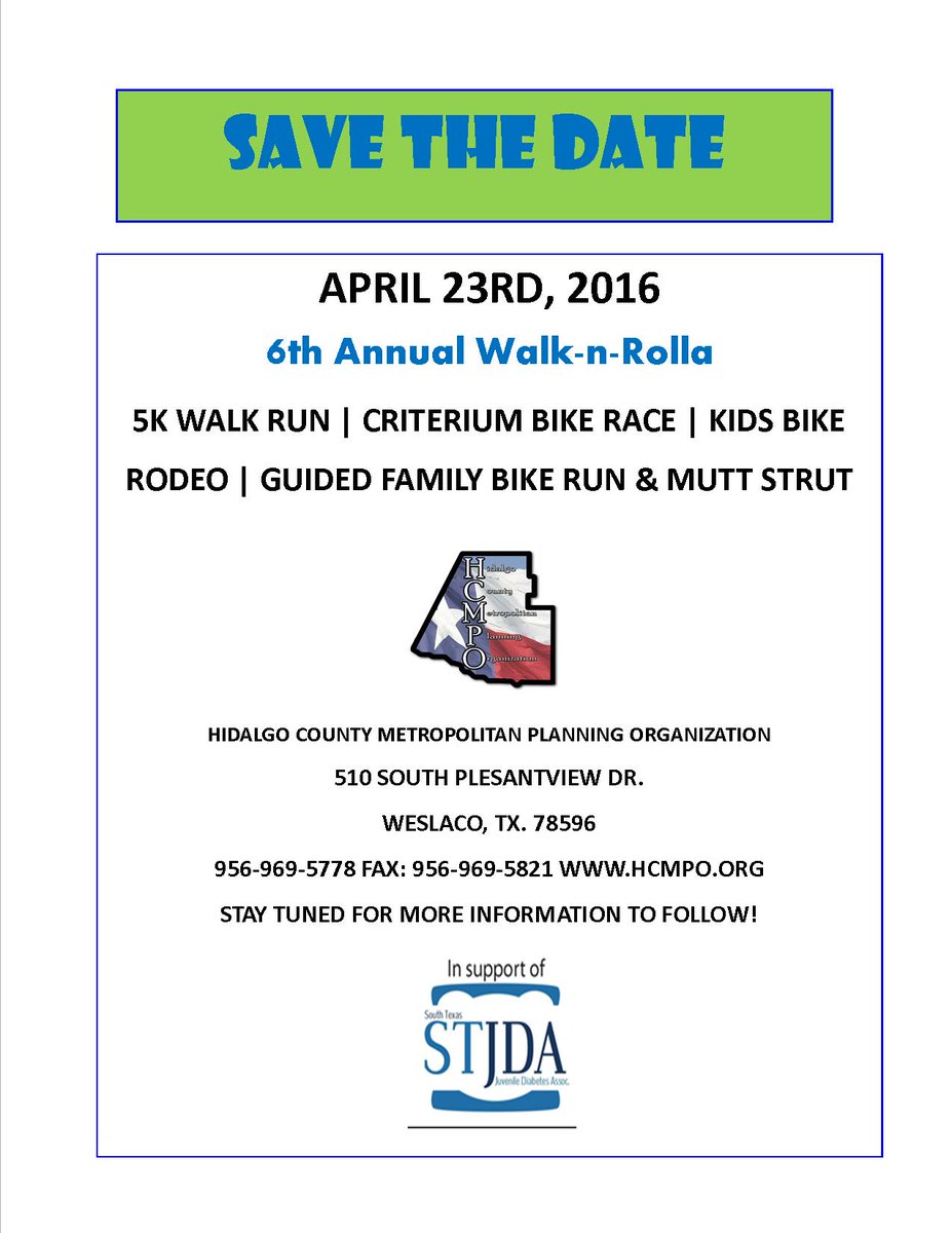 The date has been selected for our next Walk N' Rolla! Start planning to join us on April 23rd, 2016!