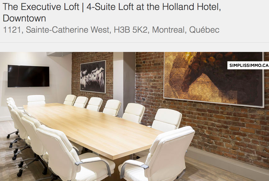 simplimtl's tweet photo. Work. Meet. Sleep. #Business in #Montreal is best at the #HollandHotel #ExecutiveLoft https://t.co/ix5HU7XHbY https://t.co/HLap5rv5pX