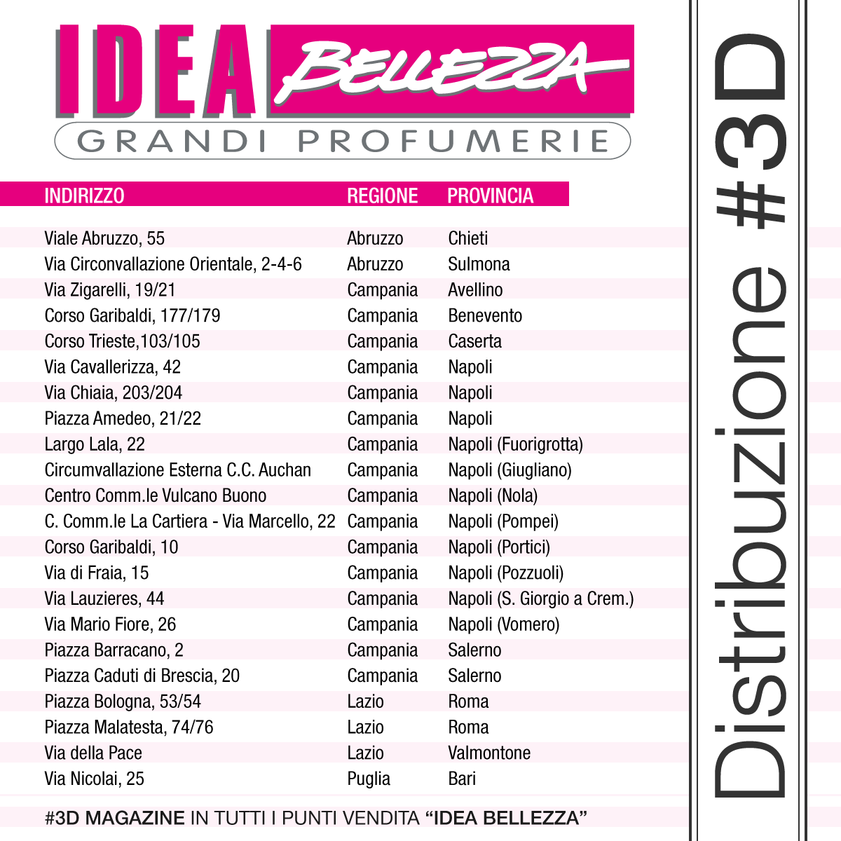 3tredi's tweet photo. Ecco dove trovare il 4°numero di #3DMagazine.
Gli store #IdeaBellezza ti aspettano!
Scopri quello più vicino a te. https://t.co/bpqyUpuSTk