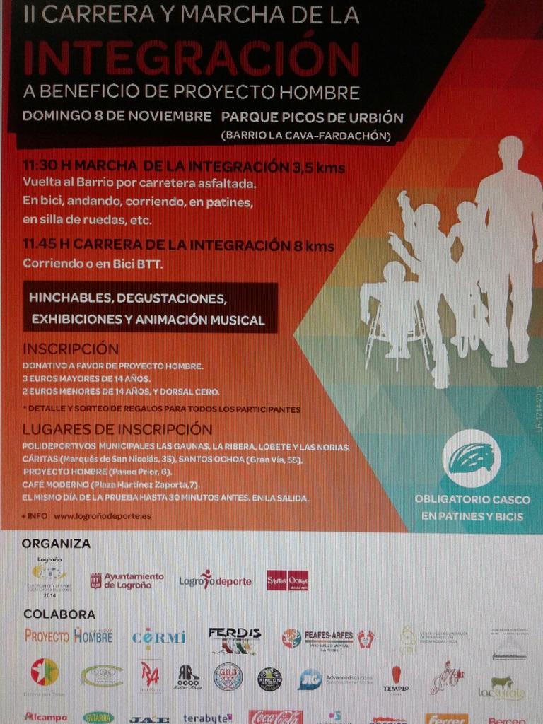 amigoskike's tweet photo. Apoyamos y os invitamos a que asistais a la 2 #carreraporlaintegración.En beneficio de proyecto hombre @CRMFLardero https://t.co/pf5mQ3ds1J