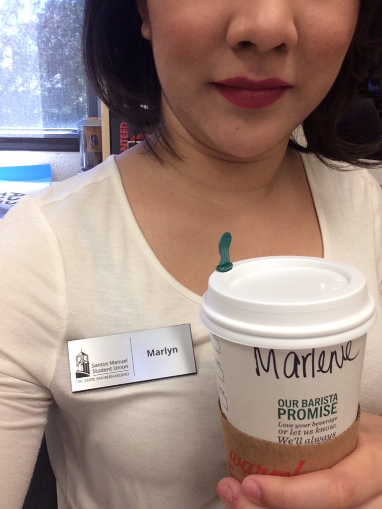 _Marlyn27's tweet image. Story of my life. Lol even with my name tag on. #CSUSB #CSUSBSMSU #Starbucks