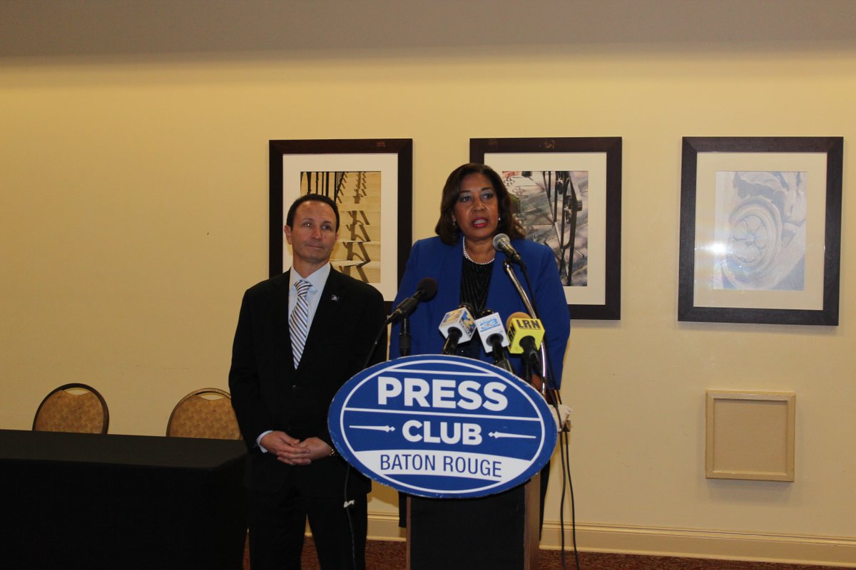 LandryForLA's tweet photo. Grateful to have @LaDemos AG candidate Geri Broussard Baloney endorse me today for #LAAG runoff! #laelex @GeriforAG https://t.co/7jMg4cSTvt