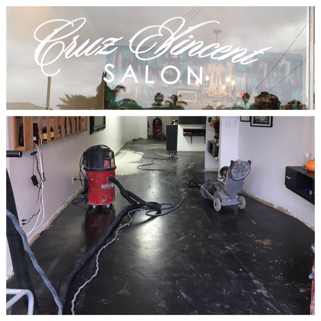 concretelusions's tweet photo. What can we do to this floor in TWO days? 900 sqft of time crunch. #concretefloor #epoxyfloor #htcgrinding https://t.co/7fFisFp6WV