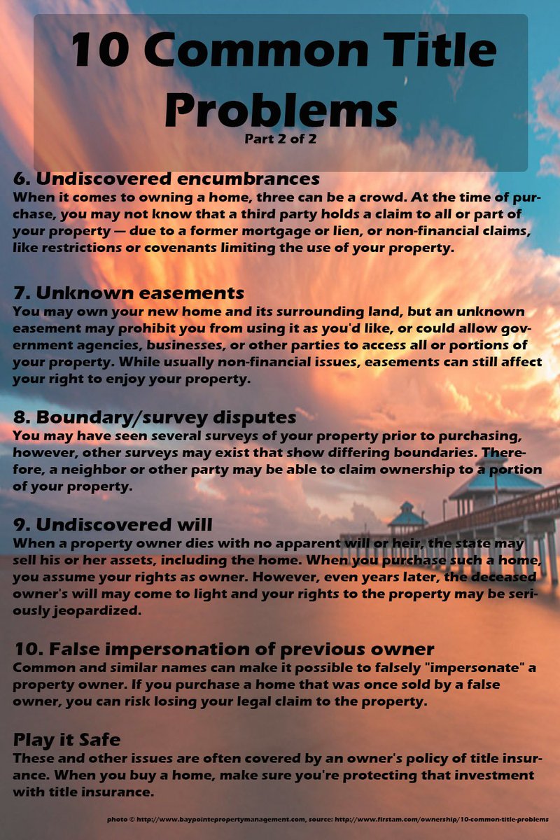 PreferredPiece's tweet photo. Why do you need to avoid Title Problems? Read below: https://t.co/wnPwSd5Cos #RicardoRealtyLLC #TitleProblems https://t.co/acNJ0o7SCA