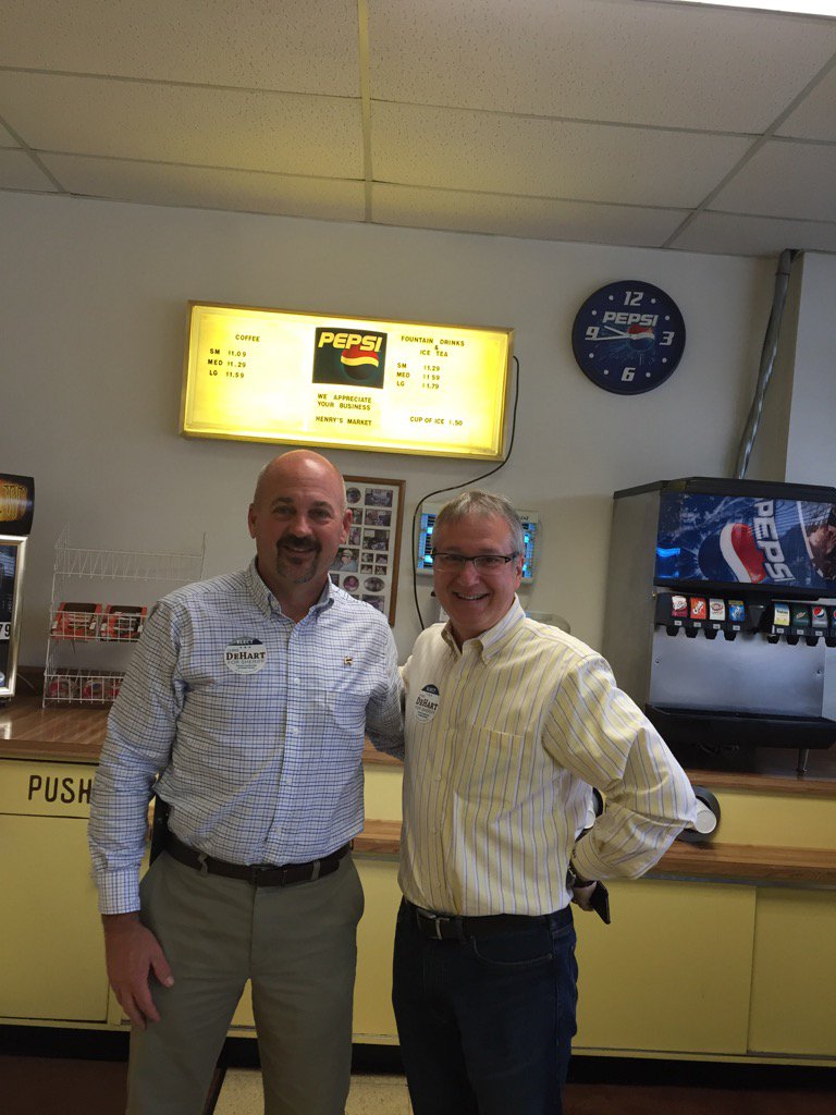 mbdsews's tweet photo. Campaign stop at Henry's Market.  Thanks for the hospitality!  @DeHartSheriff https://t.co/a7il4t49FW