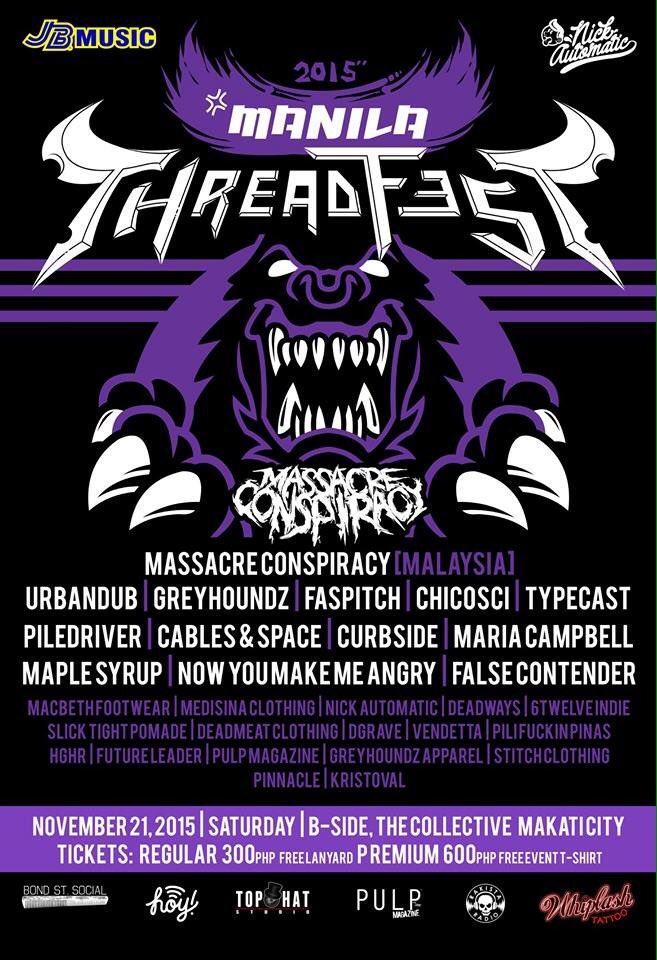 MC16band's tweet photo. We'll be headlining Thread Festival in Manila, Philippine this 21st November. Spread the words! #ThreadFest2015 https://t.co/kFolMSkYDE