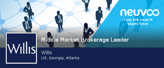 NeuvooAtlanta's tweet photo. #Middle #Market Brokerage Leader needed in #Atlanta at Willis. Apply now! #jobs https://t.co/Vfbstr91dn https://t.co/BCS14ykyu5