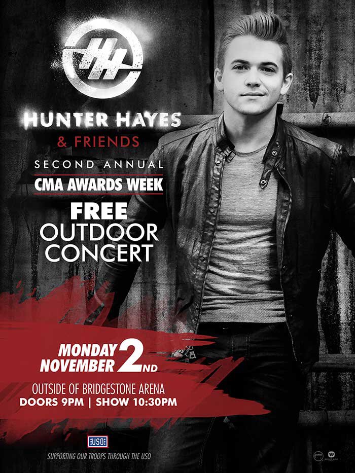 HunterHayes's tweet photo. #CMAStreetParty is TONIGHT! Can't wait to see you Nashville! ALL the Fun and SO many fun surprise guests… https://t.co/3qX7ZKygFt