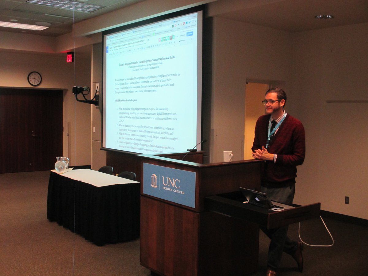 ipres2015's tweet photo. Roles and Responsibilities for Sustaining Open Source Platforms and Tools at #ipres2015 https://t.co/Je4DIB8Ll4