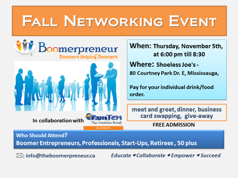 PamTen_Inc's tweet photo. Thursday #PamTen w/ @BOOMER_preneurs for #FallNetworkingEvent in #Mississauga! New #connections and #cardswaps! https://t.co/yXcdztnOaH