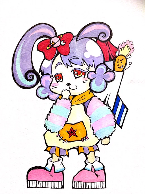 夢うさぎイラストコンテスト のキャラ リミイとジニ。