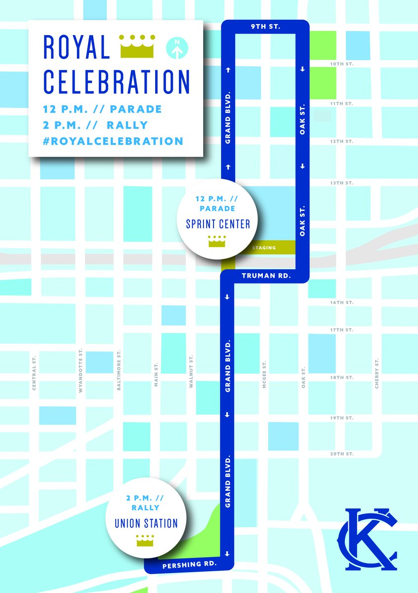 kcpolice's tweet photo. Who wears blue uniforms &amp; couldn't be more pumped to lead off tomorrow's #WorldSeries victory parade? US! Route: https://t.co/g8E5OlMCE7
