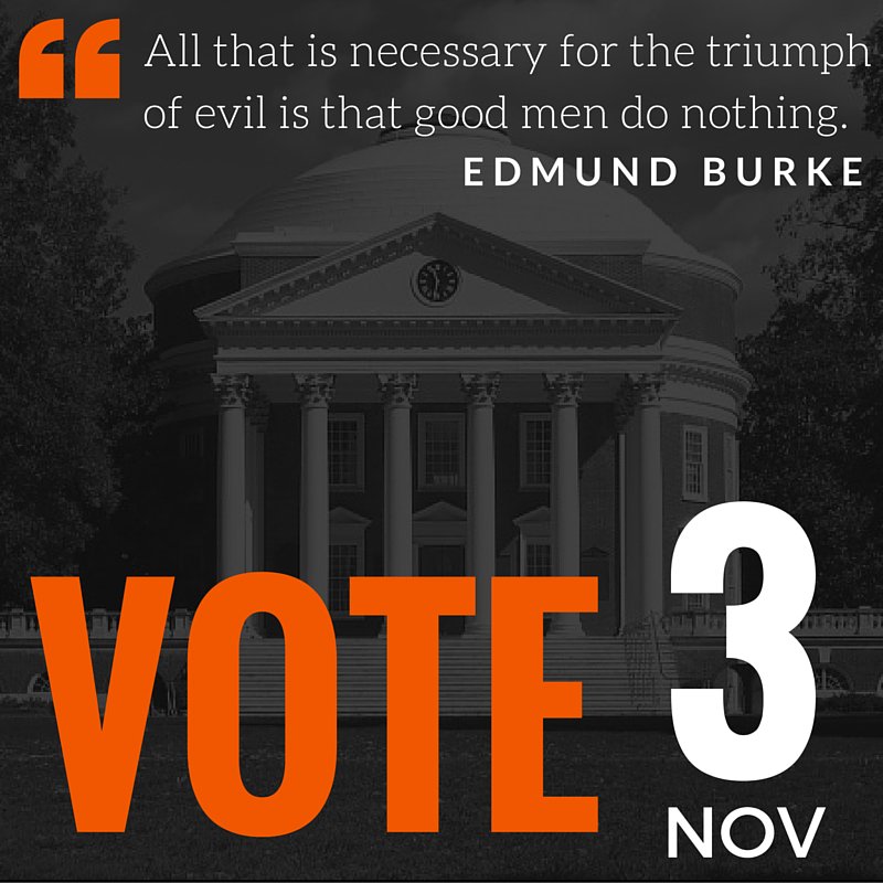 jaxonell's tweet photo. Make sure you go vote and ensure the voices of UVA Students are heard in Richmond! #UVaVotes #ElectionsMatter https://t.co/7eyD2cM1Zr