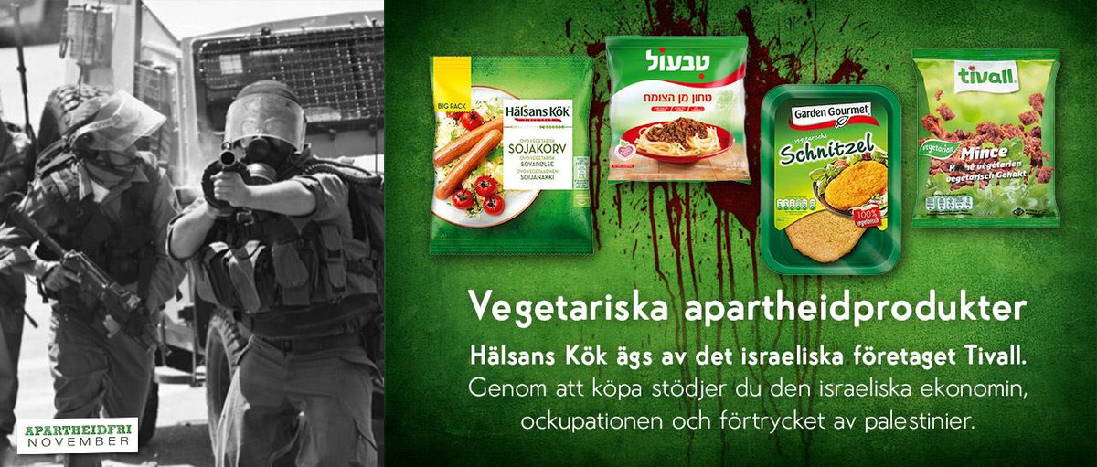 BDSnovember's tweet image. Hälsans Kök ägs av israeliska företaget Tivall.
Stöd inte ockupationen! Det finns alternativ. Bojkotta #HälsansKök