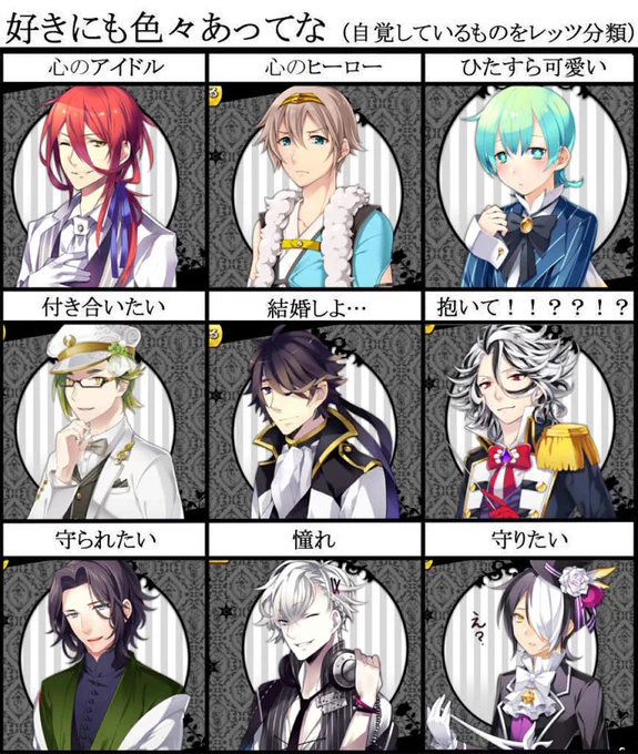 #好きにも色々あってな さっきのやってみた in ラヴヘブン
ヘタレでも頑張ってる子とか包容力ある人とか変人とかが好きです。 