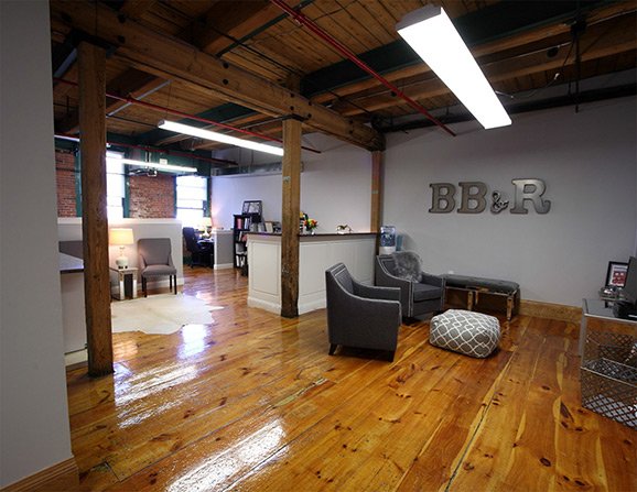 BarnesBuilding's tweet photo. BB&amp;R's new Design Studio at 100 Grove Street in the heart of beautiful Worcester! #designbuild #renovation https://t.co/8DIt0AK527
