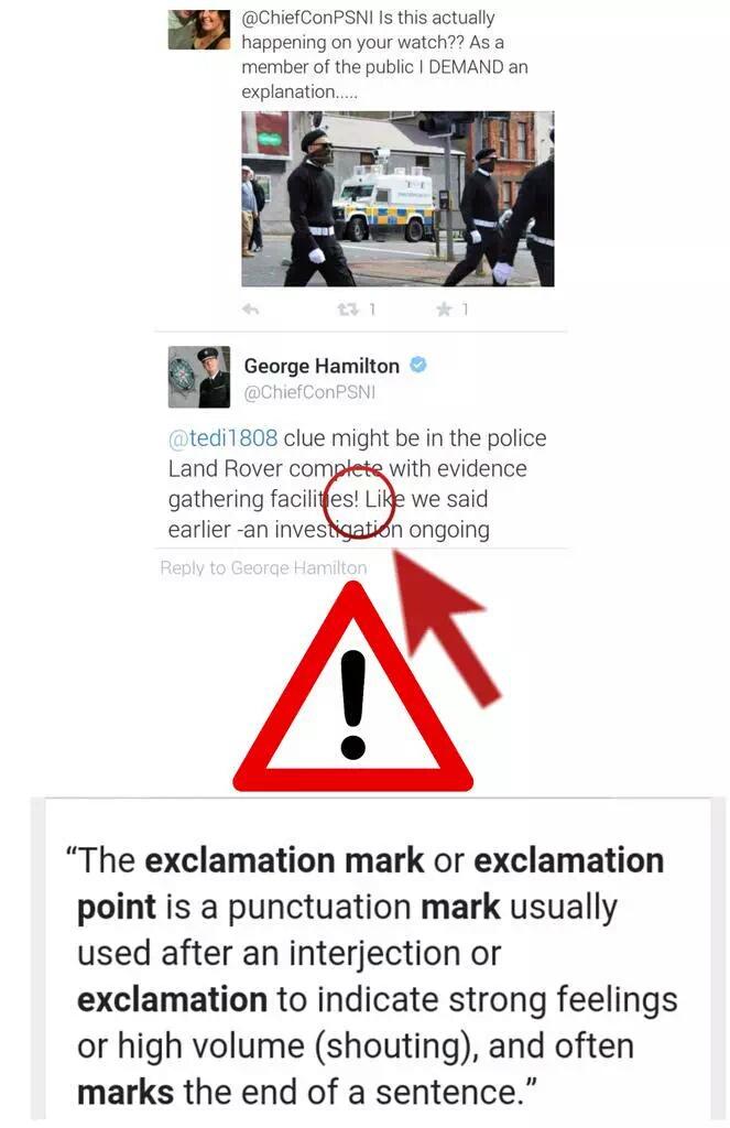 Cromwellsarmy72's tweet photo. Have you give up George? NO arrests in last two weeks , NO charges for anyone! @ChiefConPSNI #KeepingPeopleSafe ?? https://t.co/R9cGVhxEff