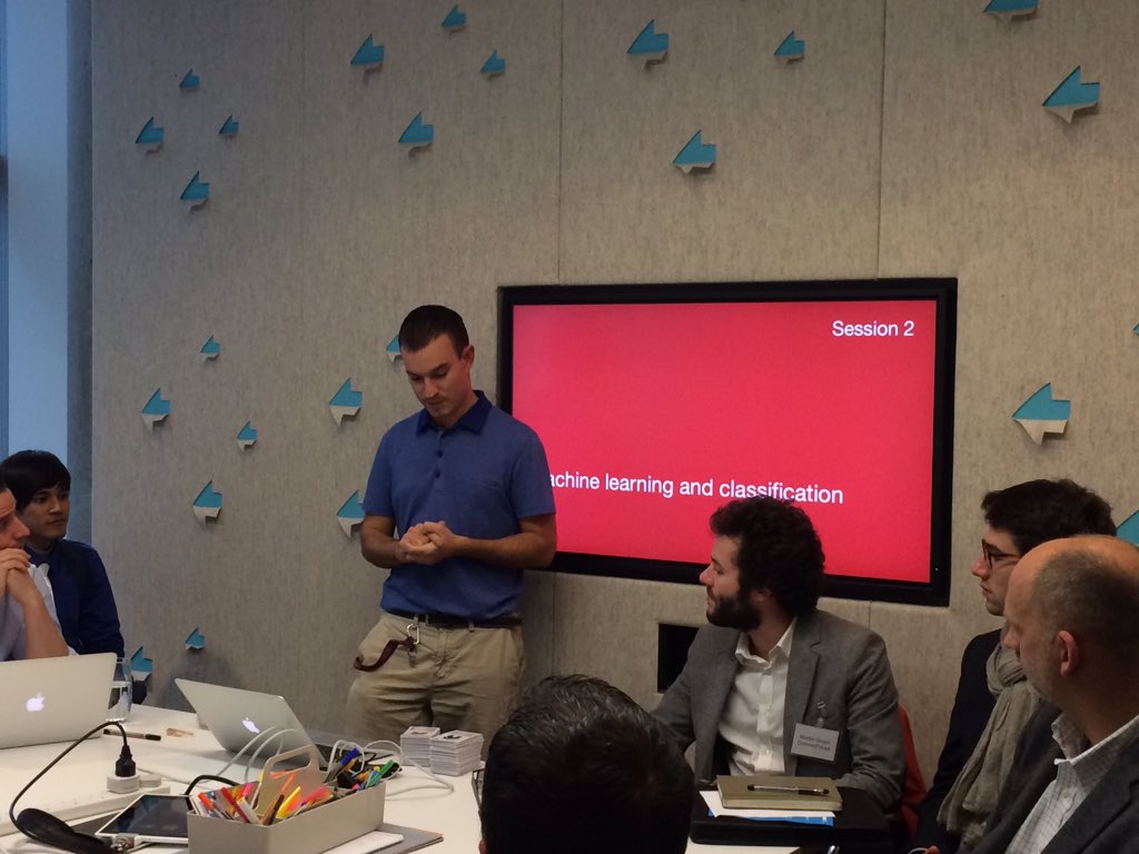 mandy_costello's tweet photo. @davetaz talks machine learning in the open #datascience stream at the Pre-Summit Training Day @ODIHQ #ODITraining https://t.co/oE7FZB03fM