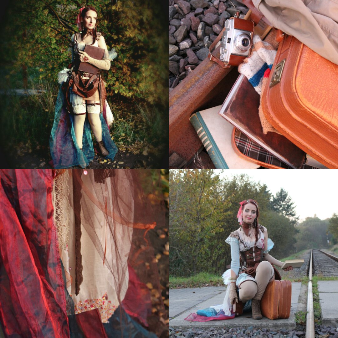 Makisai's tweet photo. Autumn is #steampunk time. I has a little photoshoot with @karen_oswin. #adventure #fall #autumn #photography https://t.co/lDtwcpPddD