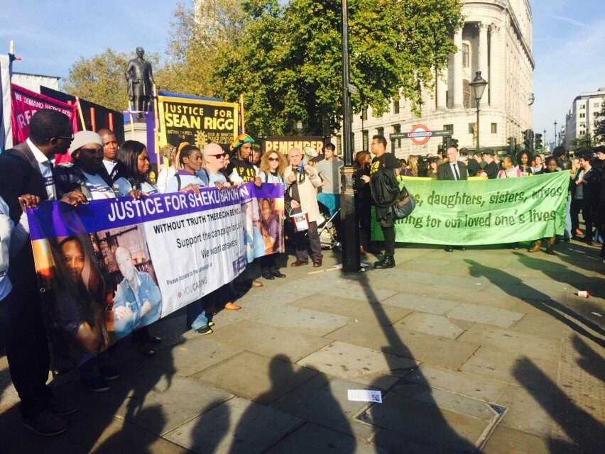 Great rally with #ShekuBayoh family campaign and hundreds of others Sat 31 Oct.
<a href="/WomenStrike/">Global Women's Strike</a> @BlackDissidents