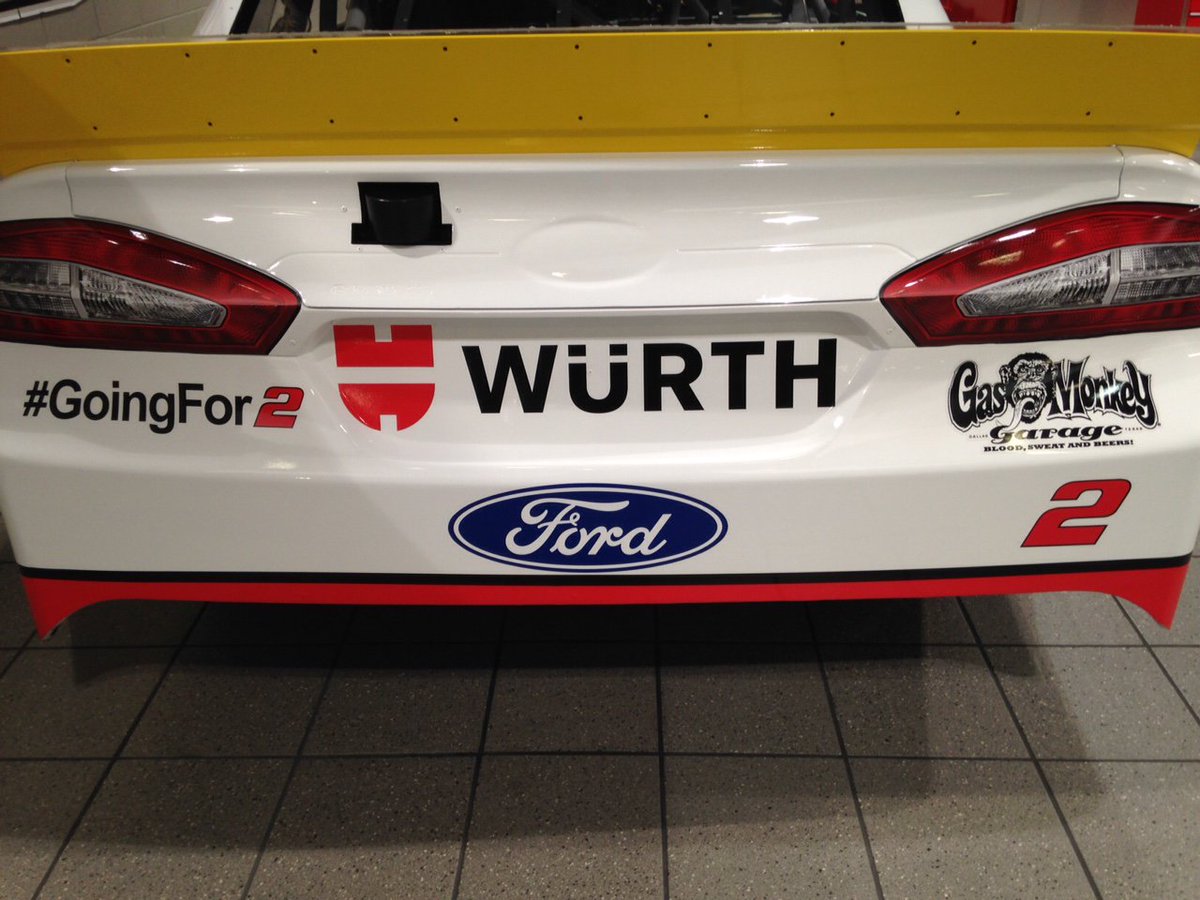 Look who has <a href="/keselowski/">Brad Keselowski</a>'s back! <a href="/GasMonkeyGarage/">Gas Monkey Garage</a> is on the #2 <a href="/WURTH_USA/">Wurth USA</a> Ford Fusion! #NASCAR #AAATX500 #GoingFor2