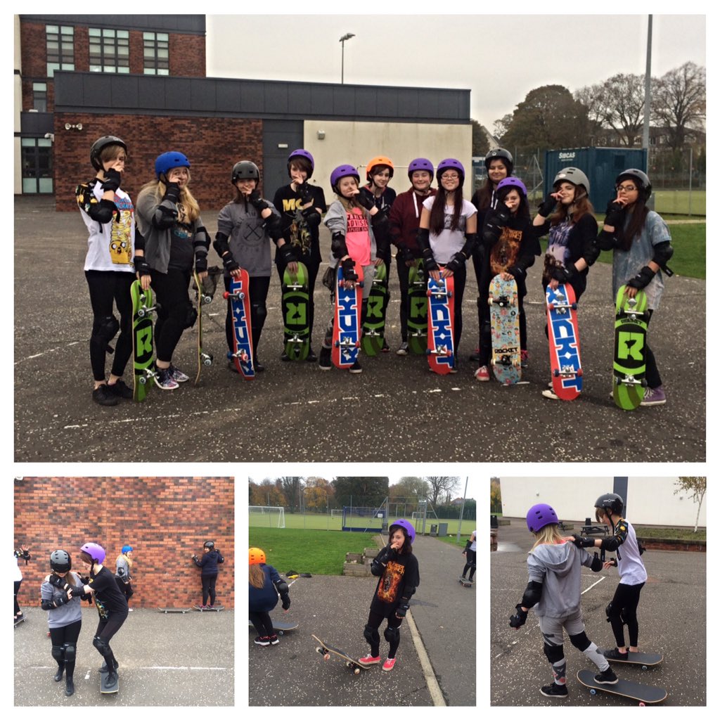 SHS_PhysEd's tweet photo. Skateboarding became part of our core curriculum today and they loved it!Thank you @EducationScot #corefund #pe4all https://t.co/oodgqT1wlb