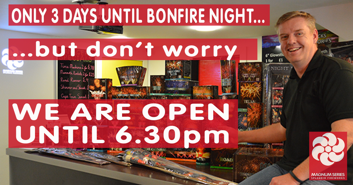 MagnumSeries's tweet photo. ONLY 3 Days until #BonfireNight.Visit us at 18 Pimlico Road, Expressway Industrial Estate, Runcorn, Cheshire. WA74US https://t.co/GfdSnQaGjl