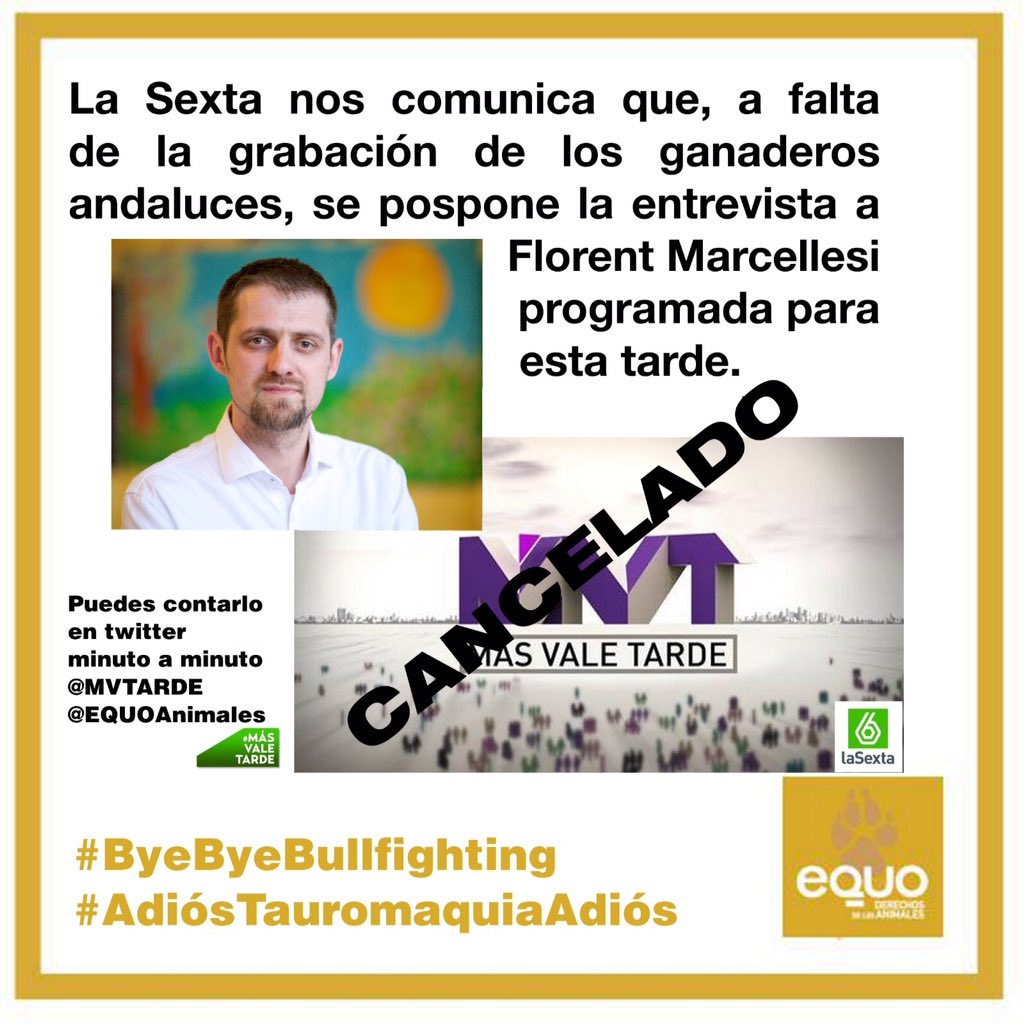 EQUOAnimales's tweet photo. .@laSextaTV @MVTARDE 
@CAS_Int @SanAntitaurino  @MeVle5 @unionexcalibur @nuriaq @PanyTorosILP @SanAntitaurino https://t.co/Df1zf2dDGT