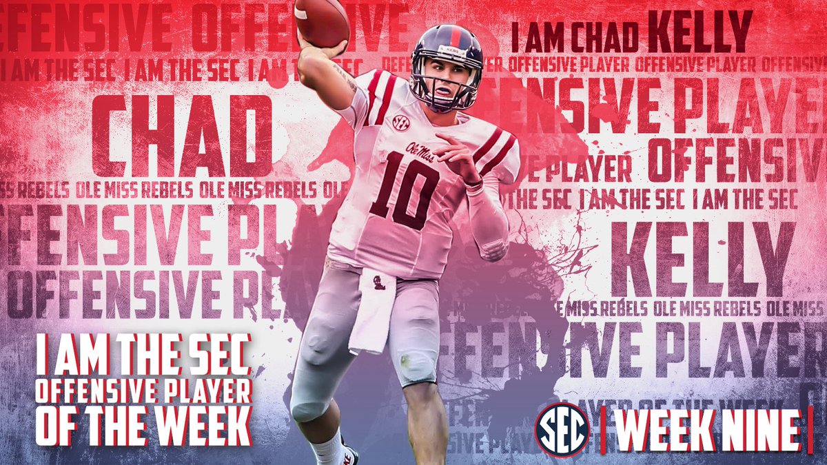 SEC's tweet photo. SEC Week 9 Offensive Player of the Week: CHAD KELLY
#SECHonors https://t.co/pVdFhc4uJW