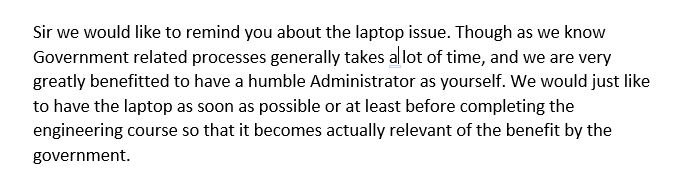 DamanSVNITians's tweet image. @admrdddnh Sir this just to remind you again about the laptop issue.