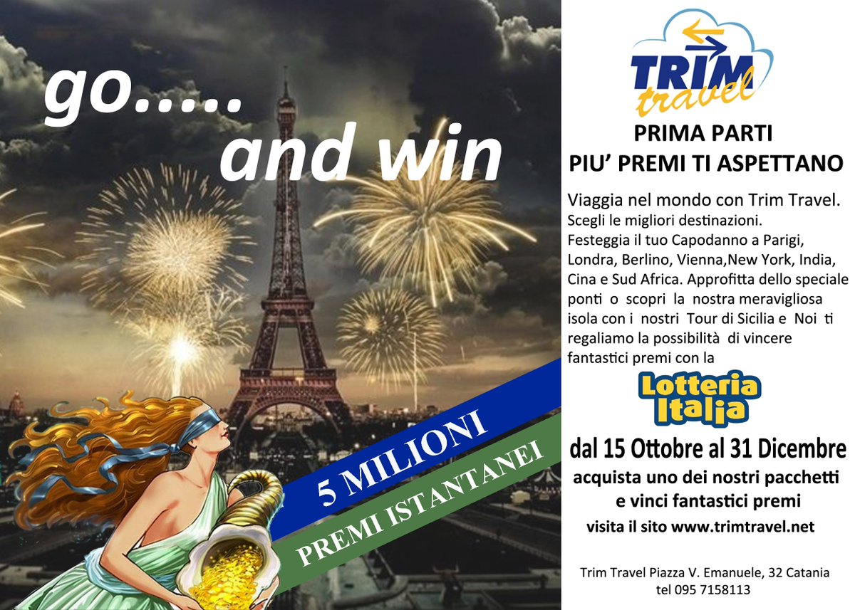 TrimTravel_'s tweet photo. Prenota la tua vacanza da noi

Trim Travel Piazza Vittorio Emanuele 32
Tel : 0957158113   Email : trim@trimtravel.it https://t.co/819iw4vDGa