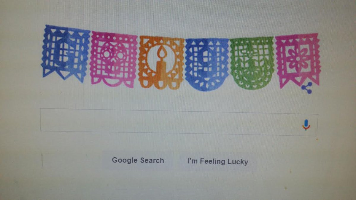 senorastryhal's tweet photo. Today's Google honors #dayofthedead with the traditional craft called #papelpicado https://t.co/I5M8wYppYm