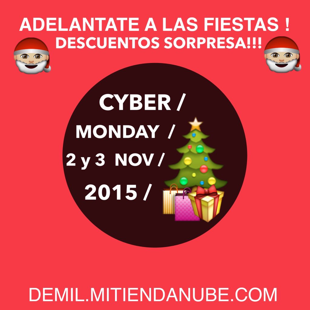 DEMIL_BA's tweet photo. ADELÁNTATE A LAS FIESTAS !! #CyberMonday https://t.co/uU0Qt9OBcr