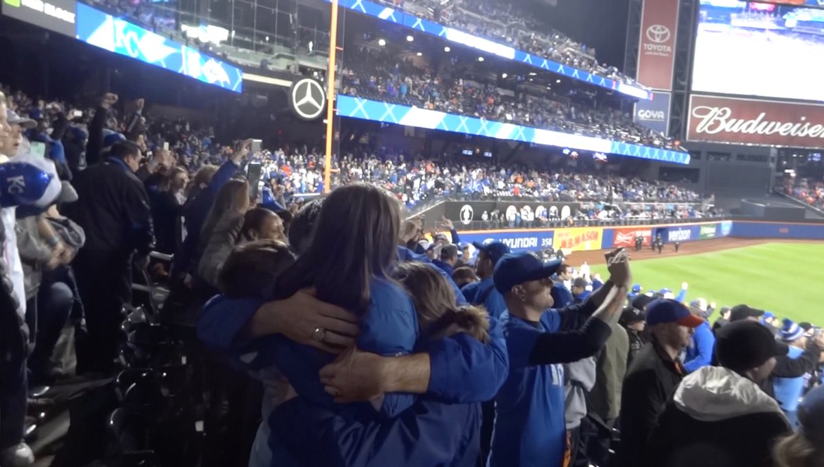 TriumphICDHQ's tweet photo. Went last night,seats near KC fans, including this family.Seeing this made it all okay. ish. -RS #worldserieschamps https://t.co/4AHwDuNLbM