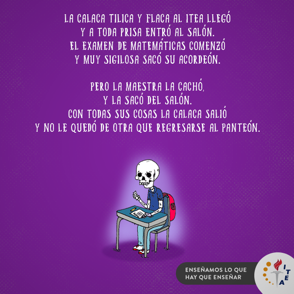 EDU_ITEA's tweet photo. En el mes de Noviembre se celebra el #DíaDeMuertos en México y la tradición es hacer unas calaveritas. ☠ #ITEAEDU https://t.co/fUZ3tqY2S5