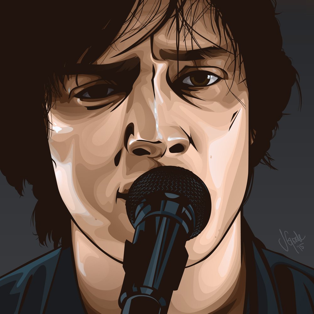JeanGoode's tweet photo. #JeanGoodeDesigned a #portrait #illustration of @Casablancas_J . Uncropped version will be up on my site soon. https://t.co/UXH2bvNyQH