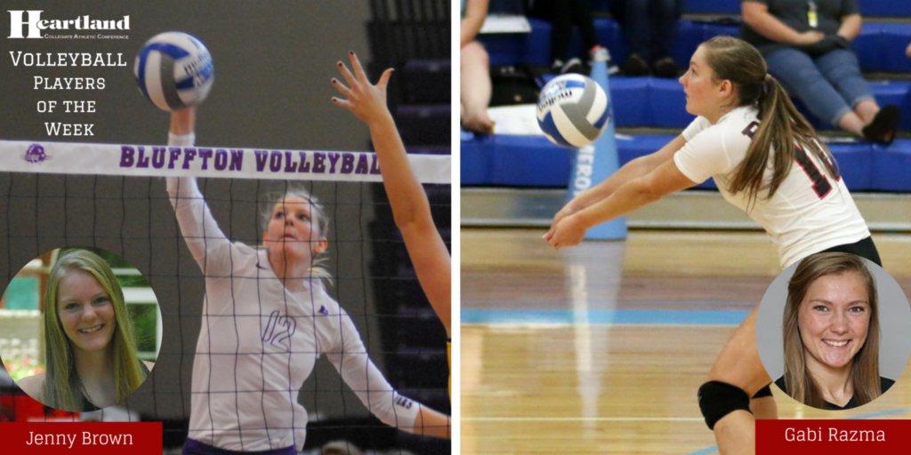 HCACDIII's tweet photo. Bluffton's Brown &amp; RHIT's Razma named #HCAC Volleyball Players of the Week #d3vb https://t.co/KxDYChXscm https://t.co/72r6XggaQx