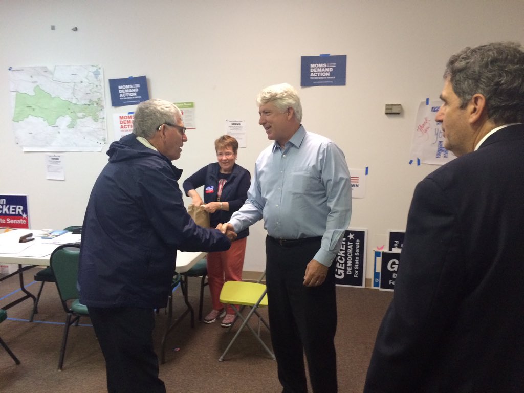 MarkHerringVA's tweet photo. Stopping by @dangecker headquarters to thank #GOTV volunteers! #TurnVASenateBlue https://t.co/x1hIG3bbBU