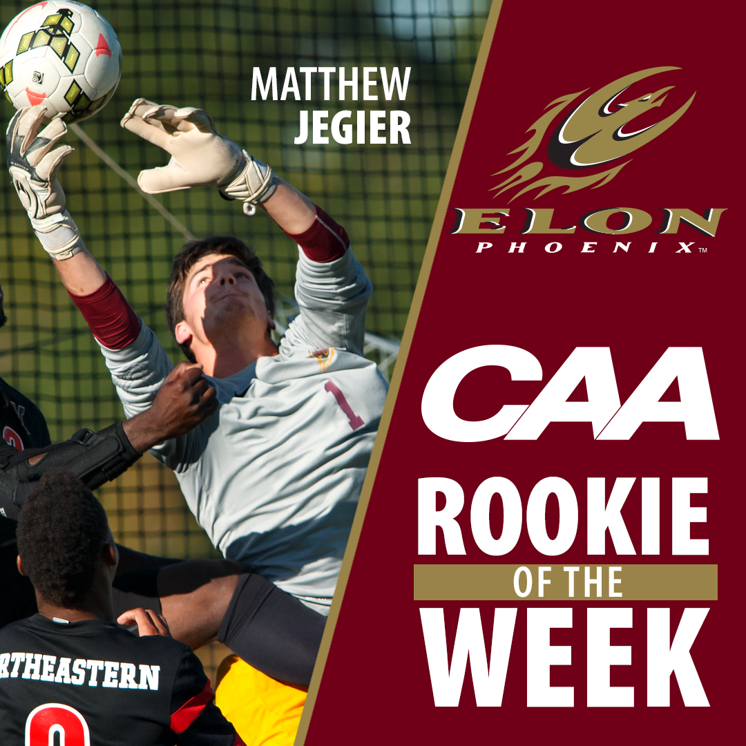 ElonMSoccer's tweet photo. Congrats to GK Matthew Jegier, the @CAASports Co-Rookie of the Week! https://t.co/QJ93GrUz5o https://t.co/gIdgSsb307