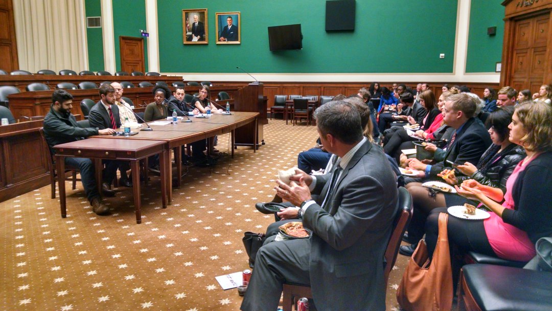 EngineOrg's tweet photo. Talking military veterans #diversifyingtech on the Hill. Including @AndrewKemendo @juliepsamuels @VetTechTrek https://t.co/P32xmz5rNf