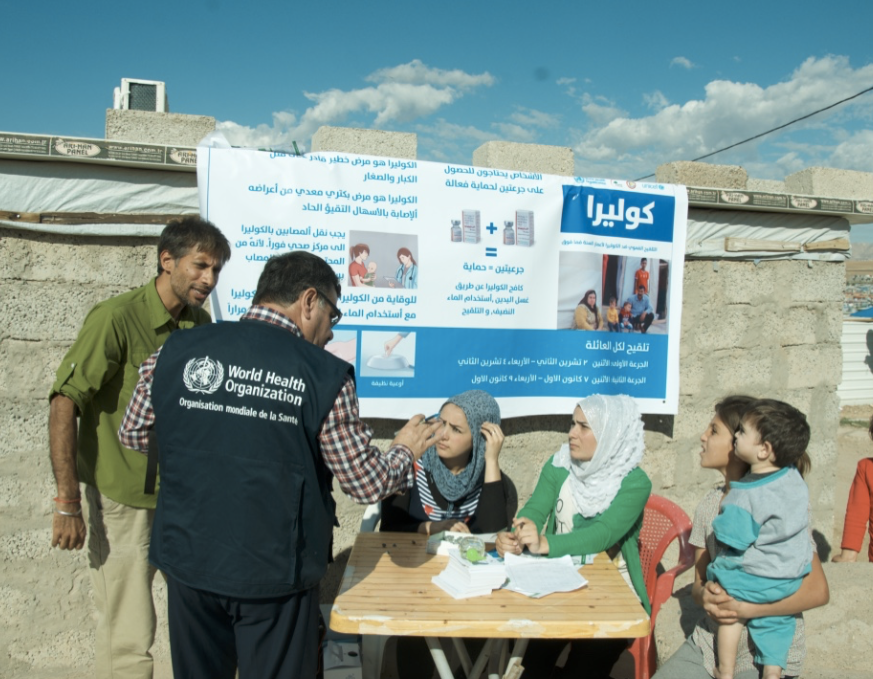 WHO's tweet photo. To help control t/ #cholera outbreak in #Iraq, WHO &amp; partners started a vaccination campaign https://t.co/2XlUEiqDDQ https://t.co/lt4cC8eKwW