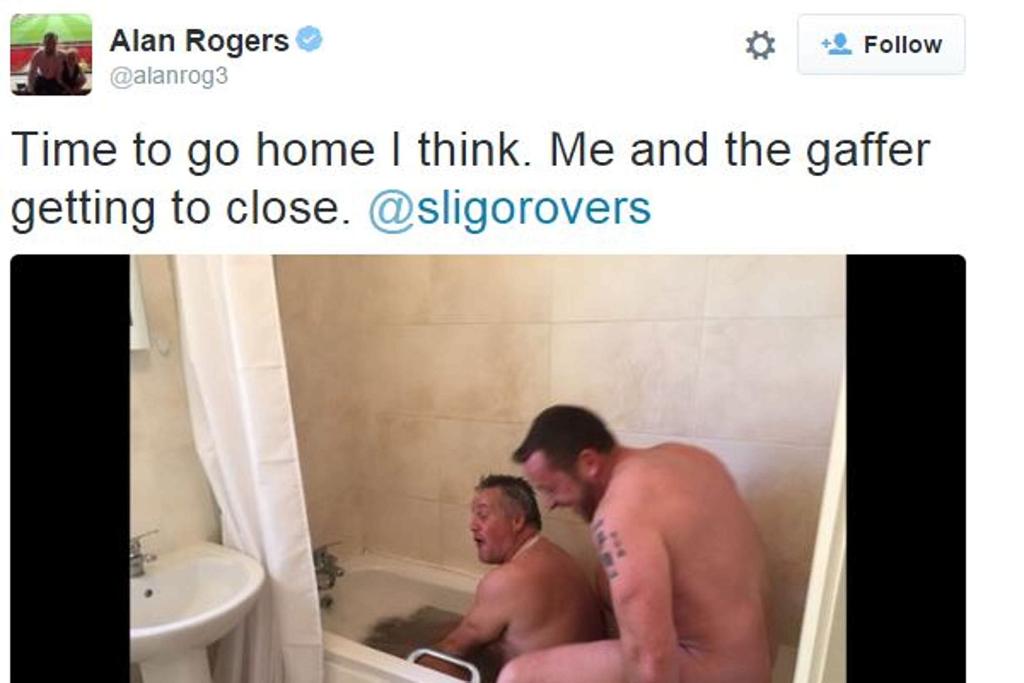 IrishSunSport's tweet photo. Micky Adams is gone from @sligorovers, but he left us with this memorable image https://t.co/sETNdXGASS #ThanksMicky https://t.co/Tzp5bm0OHd