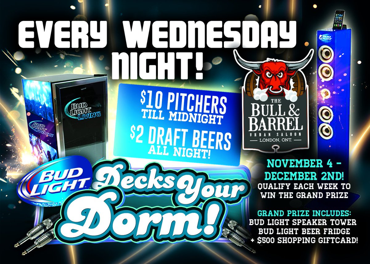#BudLightDecksYourDorm starting this Wednesday Nov. 4 until Dec. 2!!