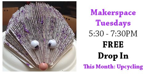 <a href="/SG_Library/">Spruce Grove Library</a>  tomorrow night: Book Upcycle Fun! #makerspace #mySGPL