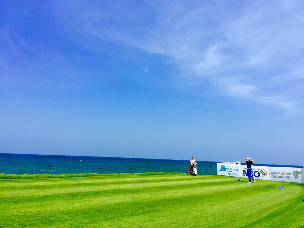 Hansonprogolf's tweet photo. Great shot on the 18th tee with @StevenTooby back on the bag for the #NBOGrandFinal #Toobz #Oman https://t.co/99mjY8oG3n